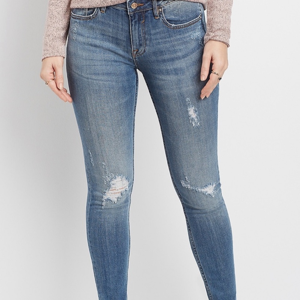 Faded straight leg jeans